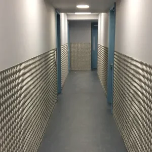 Checker Plate Wall Covering in use