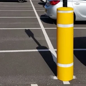 Car Park Post Protector in use